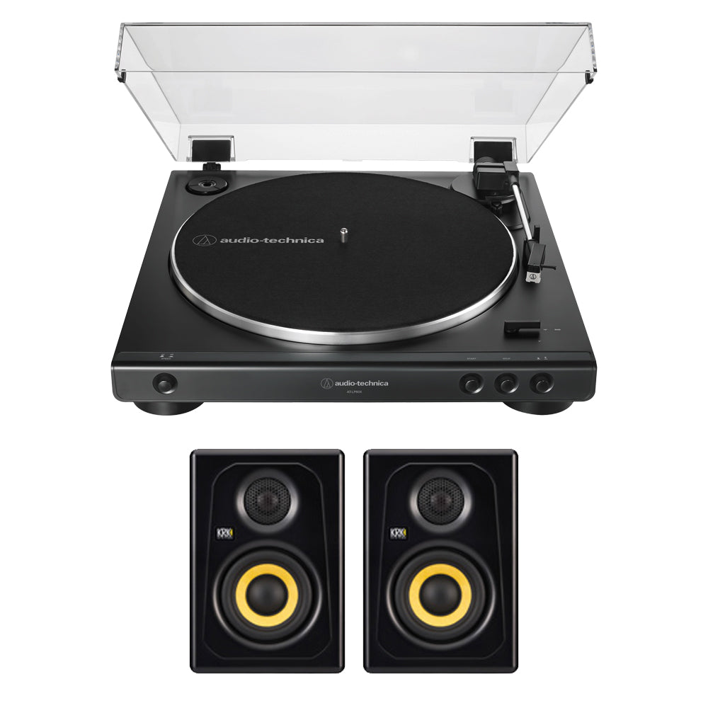 Kit Beginner | Equipo Tornamesa Audio-Technica LP60XBT + Bocinas KRK Kreate 3